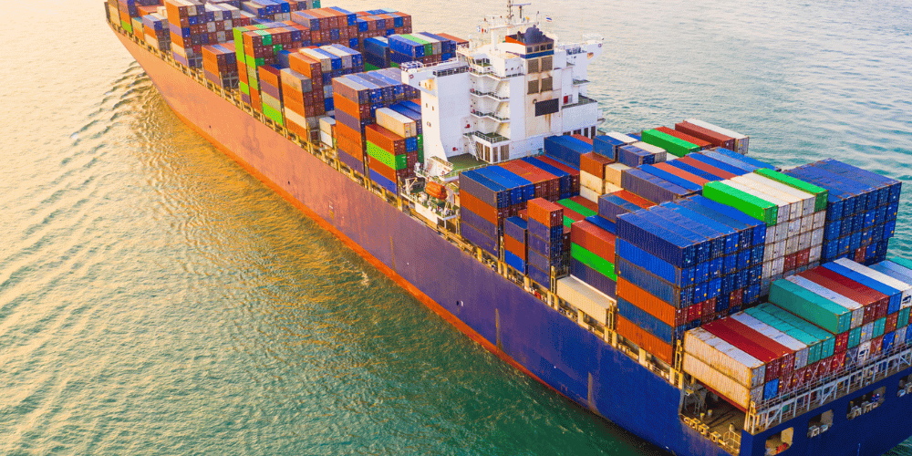 Shipping containers at port